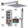 12 Inch Rainfall Thermostatic Shower System with Body Spray and Temperature Display