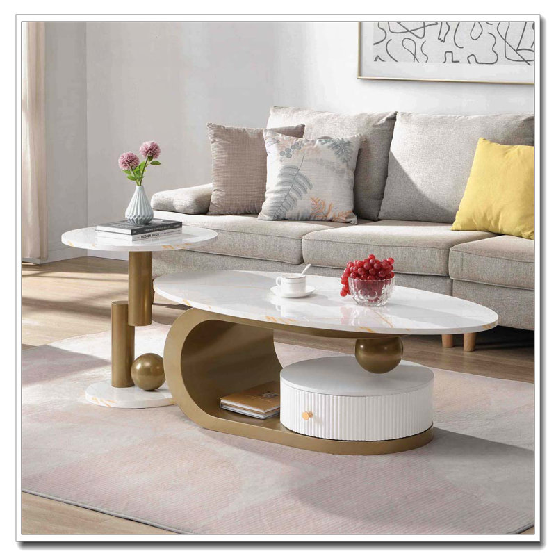 Ensemble de tables basses Nesting, Doré
