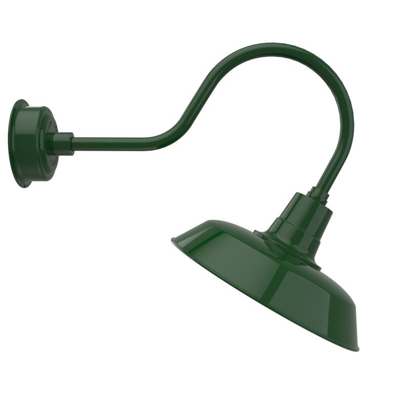 Luminaire de grange d’extérieur à del Haleigh, H 8 po x l 16 po x P 12 po, Vert rétro