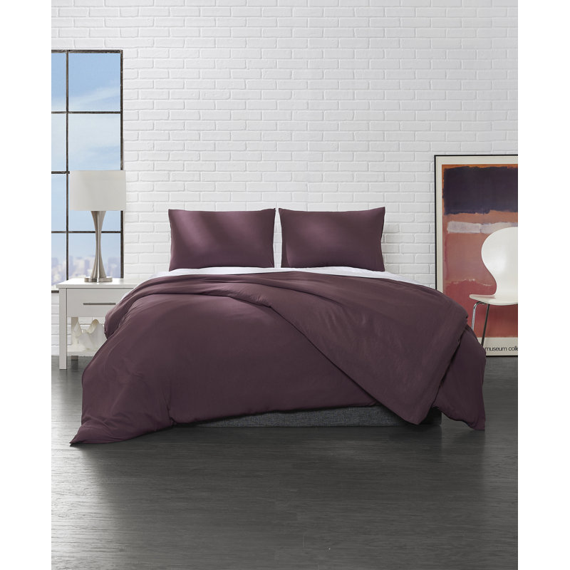 Ensemble de housse de couette en microfibre Home Collection Cozy Touch, Double, Aubergine