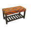Banc de rangement rembourré avec tablettes