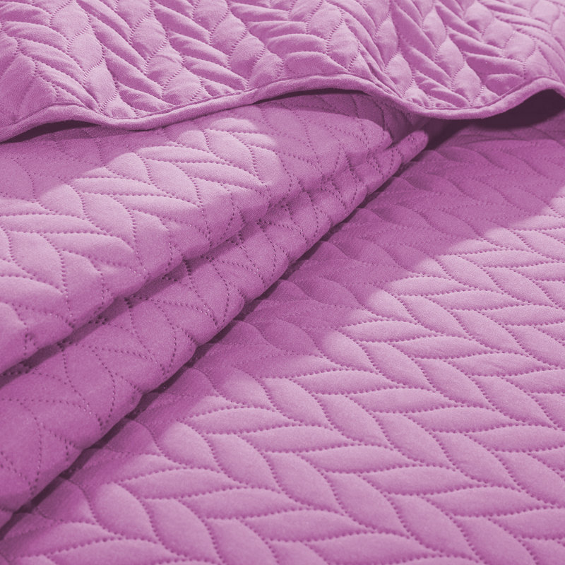 Embossed Bedspread Set For Twin | Hotel-Quality Quilt Set, Purple, Twin Bedspread ( 66 x 86 )+ 1 Standard Pillowcases