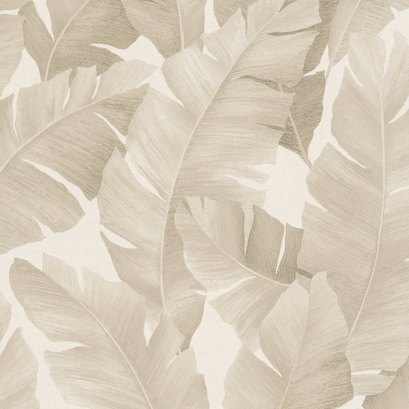 The New Design Book Industrial Effects Industrial Effects Palm Leaf Wallpaper Roll 10.05m x 53cm, Beige
