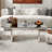 Luxury Rectangular Mirror Coffee Table With Fluted Tempered Glass And Rounded Edges
