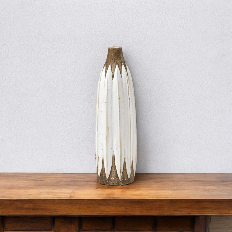 Kofi Ceramic / Porcelain Table Vase, 18" H x 5.5" W x 5.5" D