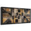 Impression sur toile encadrée géométrique or et gris anthracite-125011734-125011735