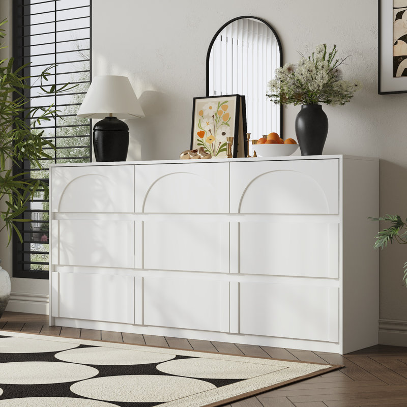9 Drawer Dresser, White
