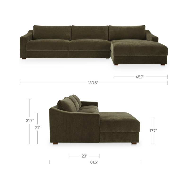Farrow Sectional Cedar Green Left, Right Hand Facing