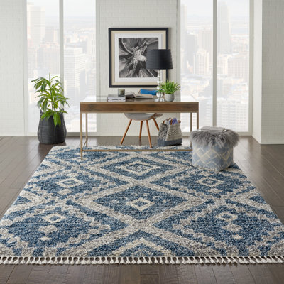Tapis bleu / beige Ileyah Southwestern