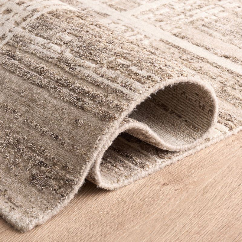 Tapis tissé à la main en viscose, laine et coton Bedford, Rectangle 6 pi x 9 pi