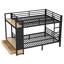 Grand lit superposé en métal avec tiroirs, tablettes et rangement perforé pour grand lit
