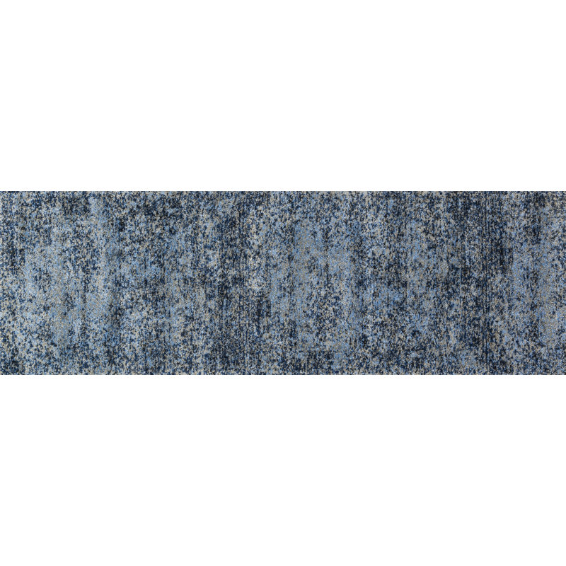 Tapis abstrait bleu clair / gris Abbie, Tapis de couloir 2 pi 5 po x 7 pi 7 po