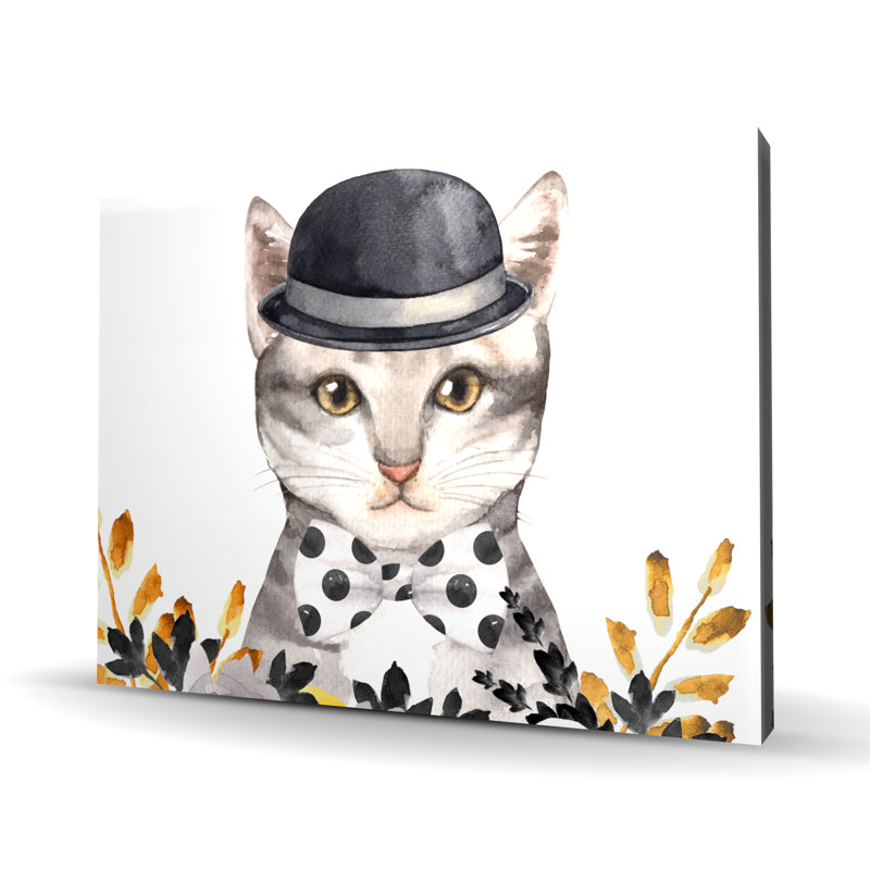 Chat chic - Toile illustrative pour décoration intérieure