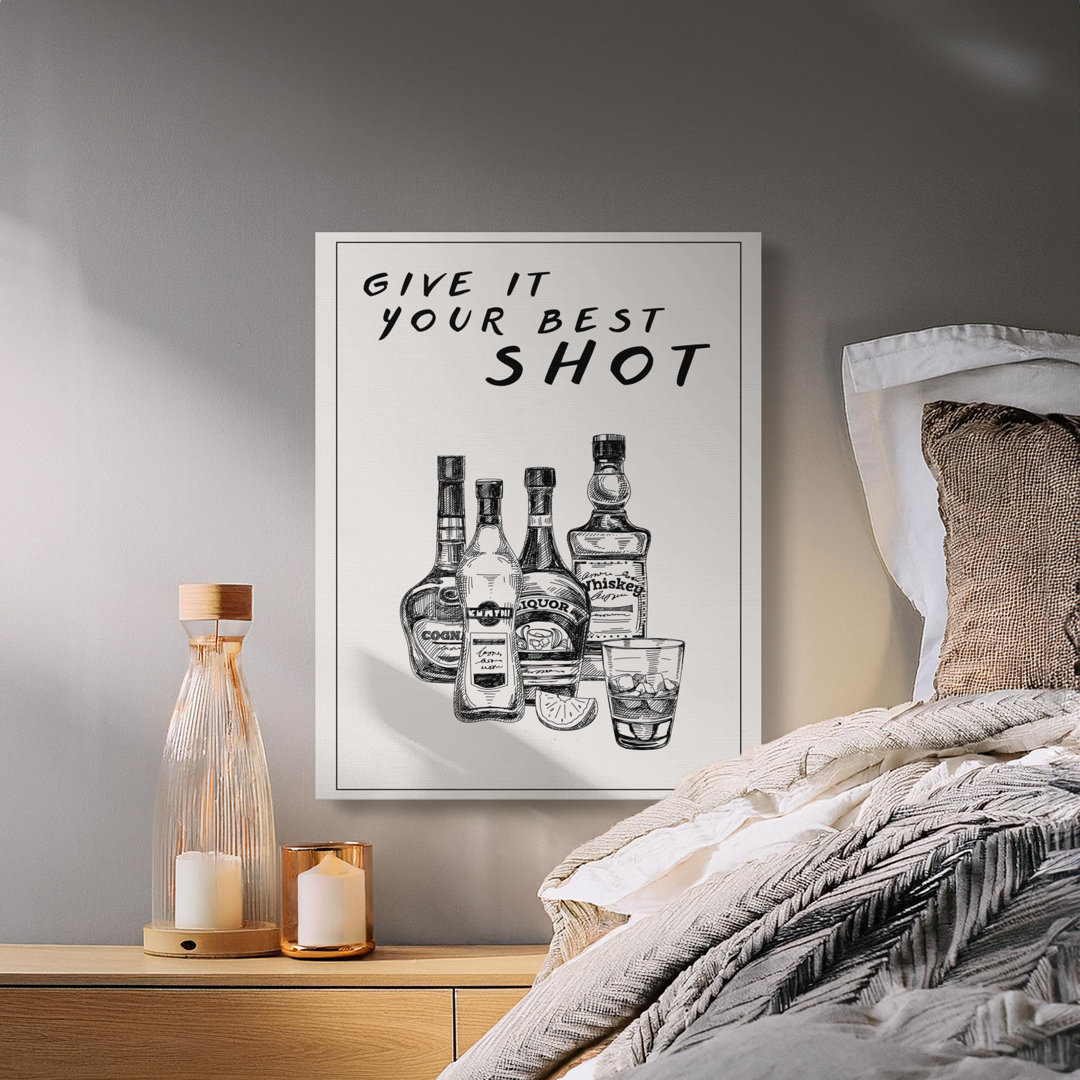 Give Best Shot Liquor Bottles Canvas Print