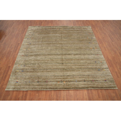 Versatile Gabbeh Style Area Rug 9x9 with Subtly Elegant Embellishments