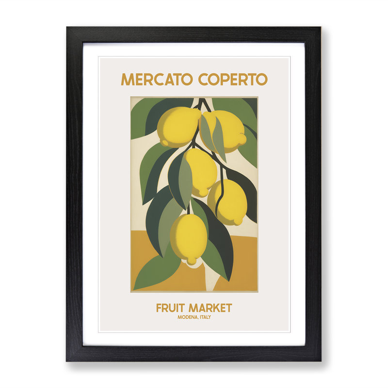 Mercato Coperto Fruit Market Exhibition 2 - Single Picture Frame Print on Wood, 46cm H x 34cm W x 2cm D