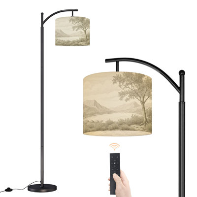Lampe sur pied en arc Serene Mountain Landscape River Tree