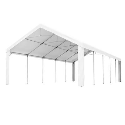 16X32 Portable Carport Canopy, All Weather Protection For Vehicles And Events, Triple - Secure Construction Garage, Waterproof Cover Sidewalls, Ideal Cars, Trucks Lawn Equipment