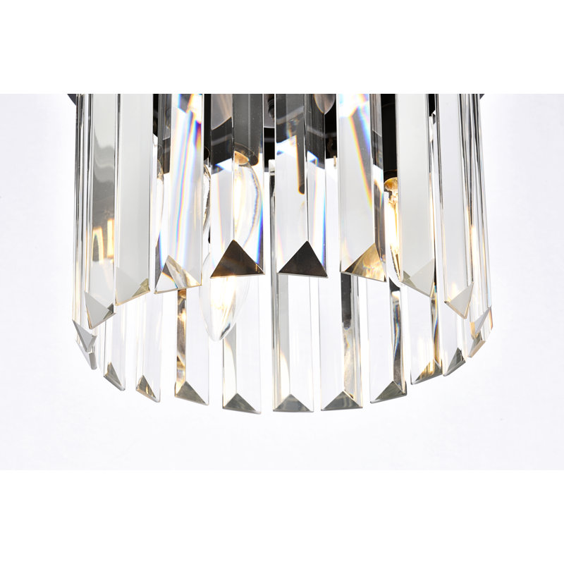 Yazmin Flush Mount, Clear, Matte Black