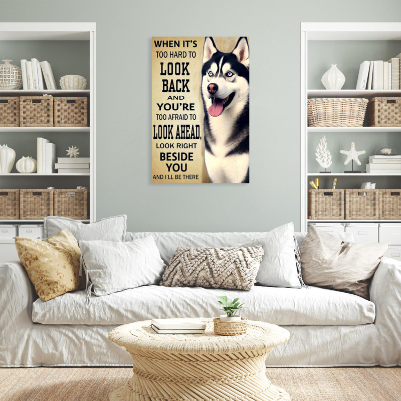 Husky Beside You And I Ll Be There - 1 pièce, impression d'art graphique rectangulaire sur toile tendue