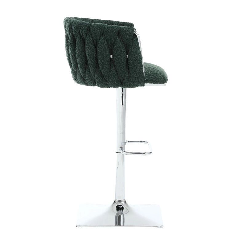 Dalicia Swivel Upholstered 65.02cm Counter Stool with Metal Frame, Emerald