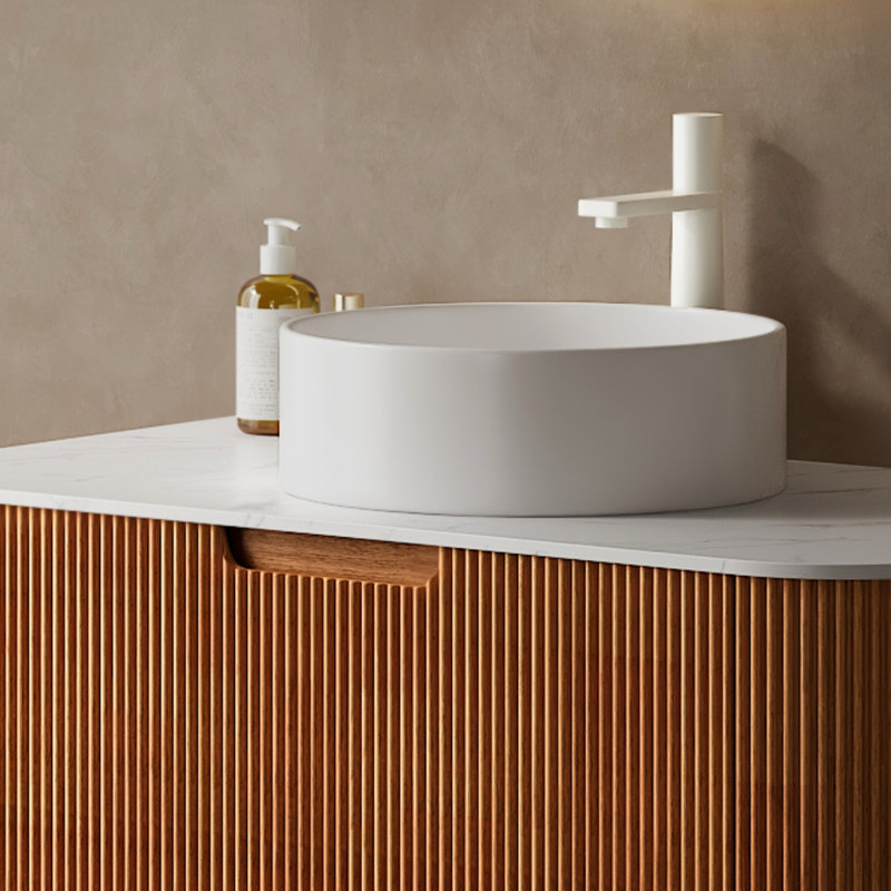 14'' Round Ceramic Bathroom Basin - White, & Constructed Modern Sink Build Long Life