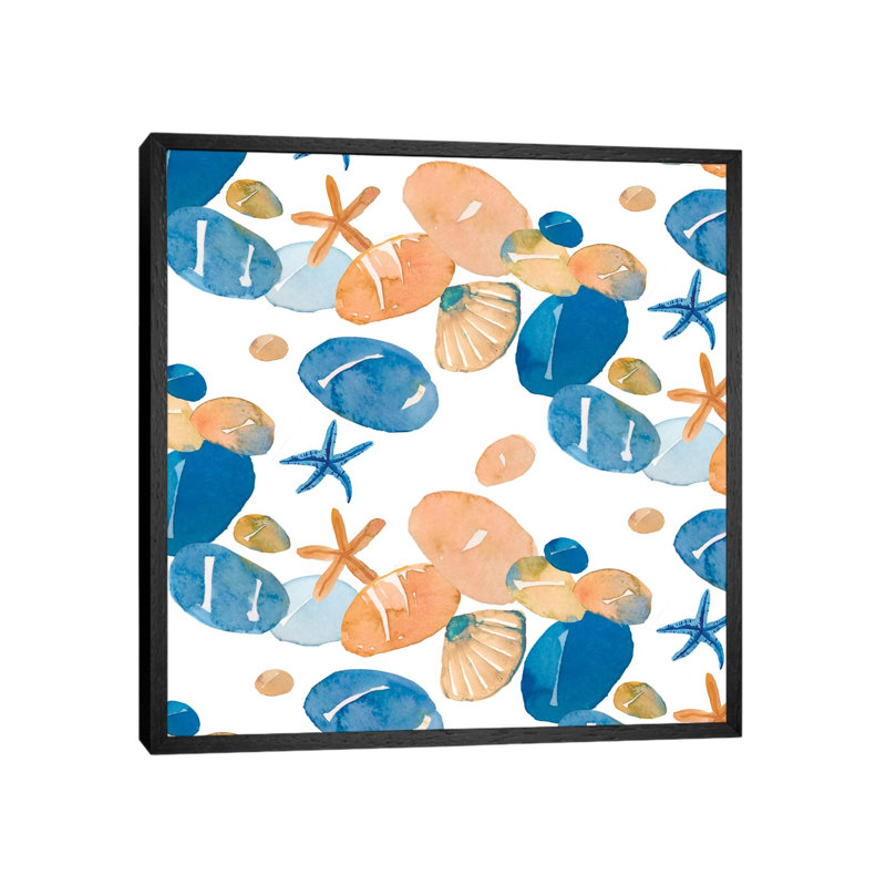 Pebble Beach by Michelle Campbell - Print on Canvas, 66.04 cm H x 66.04 cm W, Black Framed