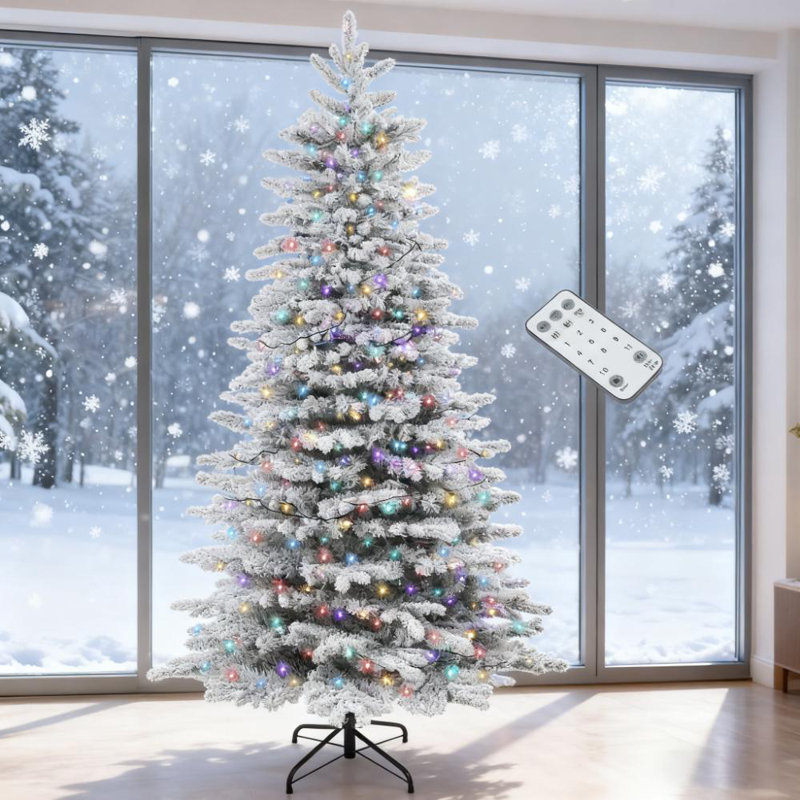 Arbre de Noël artificiel enneigé 6,5 pi, H 6,5 pi