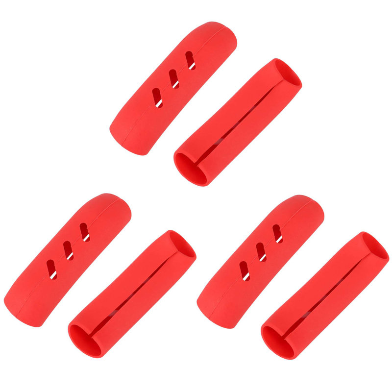 Paquet de 6 porte-poignées en silicone, poignée de casserole réutilisable résistante à la chaleur pour casseroles et poêles en fonte