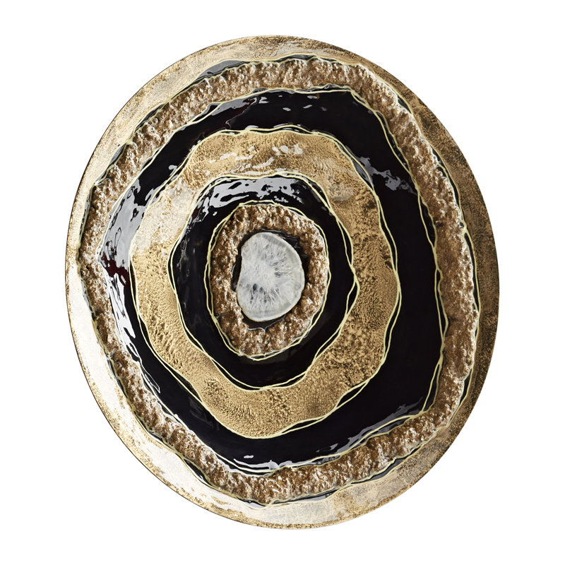 Skipping Rocks Rustic Abstract Wall Decor on Metal, 19.5" H x 19.5" W x 3.75" D