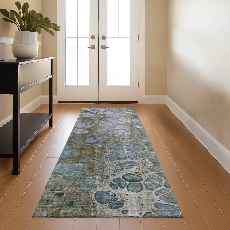 Premium Machine Washable Mayfield AMF1940 Abstract Rug, Runner 2'3" x 7'6"