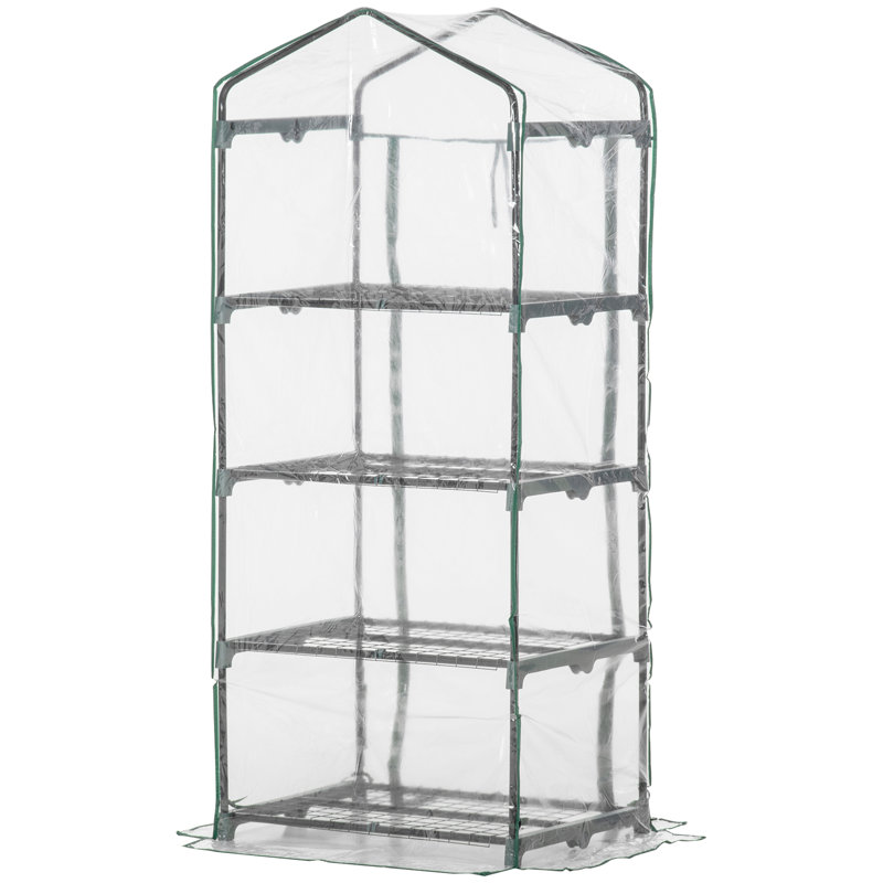 Ahrianna Mini Portable Greenhouse 4 Tiers 160H x 70L x 50W cm, Grey