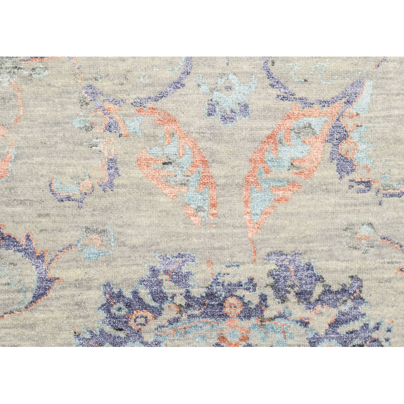 Hand-Knotted High-Quality Silver and Black Area Rug