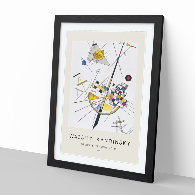 Delicate Tension by Wassily Kandinsky - Single Picture Frame Print, 36cm H x 27cm W x 2cm D, Black Framed