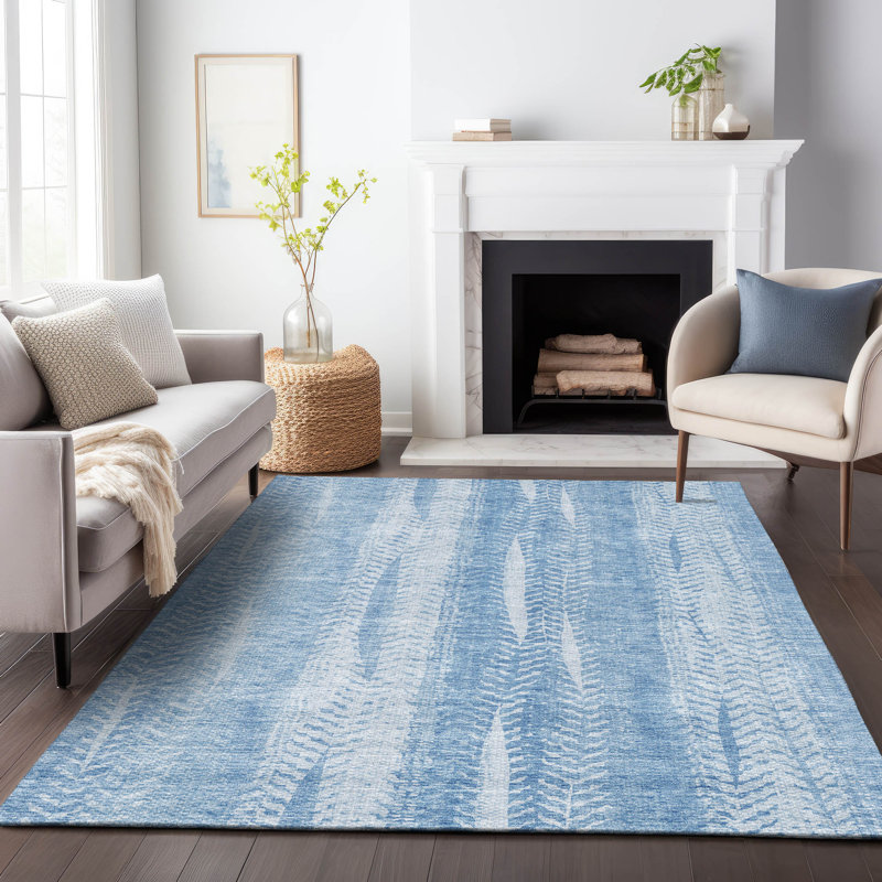 Premium Machine Washable Prisco Sky Rug, Rectangle 5' x 7'6"