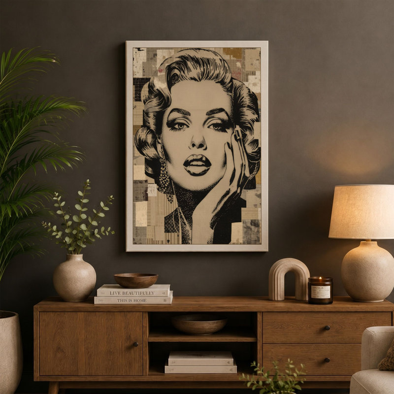 Portrait Pop Art - Wrapped Canvas, Cream Border, 30x20 - 76.2 x 50.8 cm