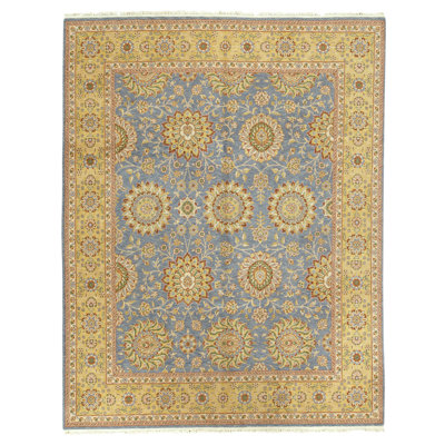 Tapis rectangulaire en laine noué à la main