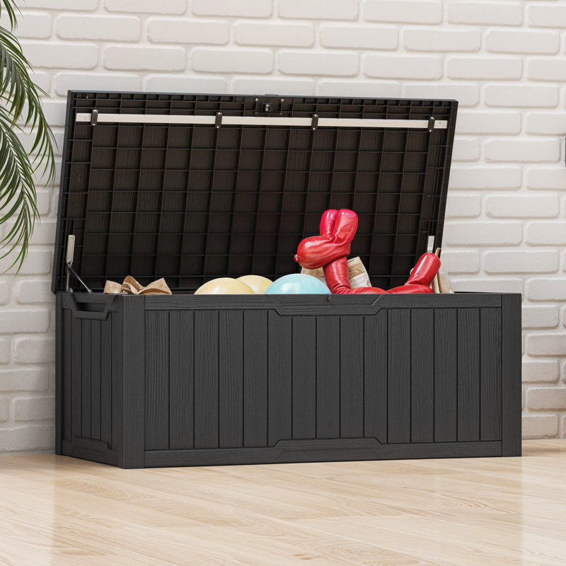 Boîte de rangement pour l'extérieur 120 gallons, Noir