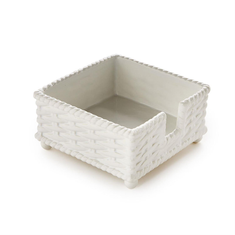 Porte-serviettes de table en céramique Basketweave, H 3 po