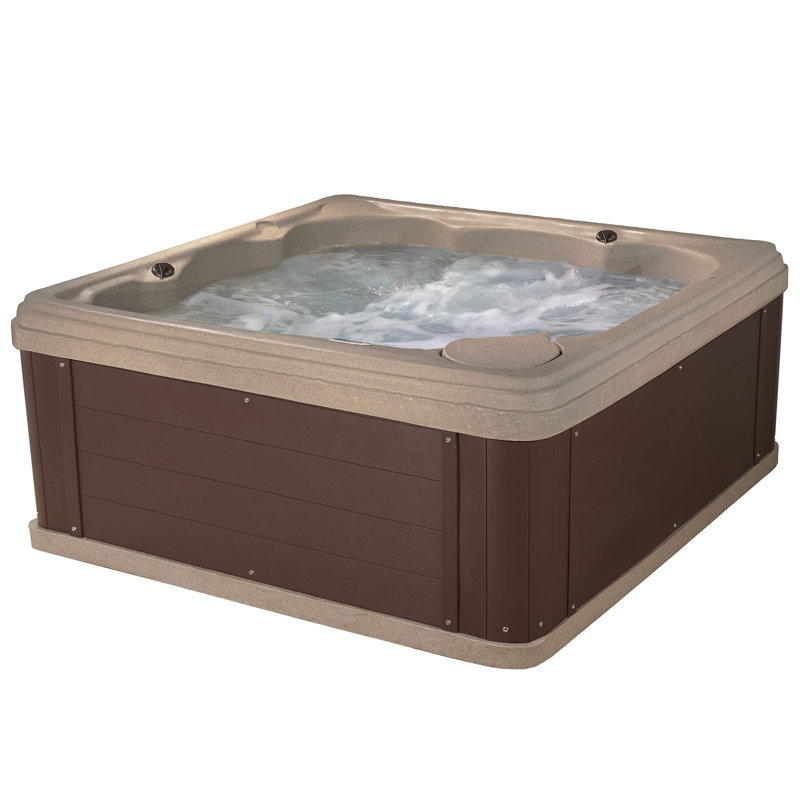 Inland 5-6 Person Lounger Plug and Play Spa with Stainless Steel Heater by Aqualife by Strong Spas, Cobblestone