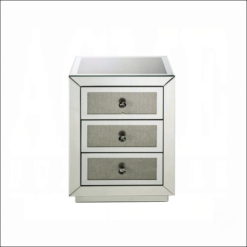 Table de chevet Glam Style à trois tiroirs