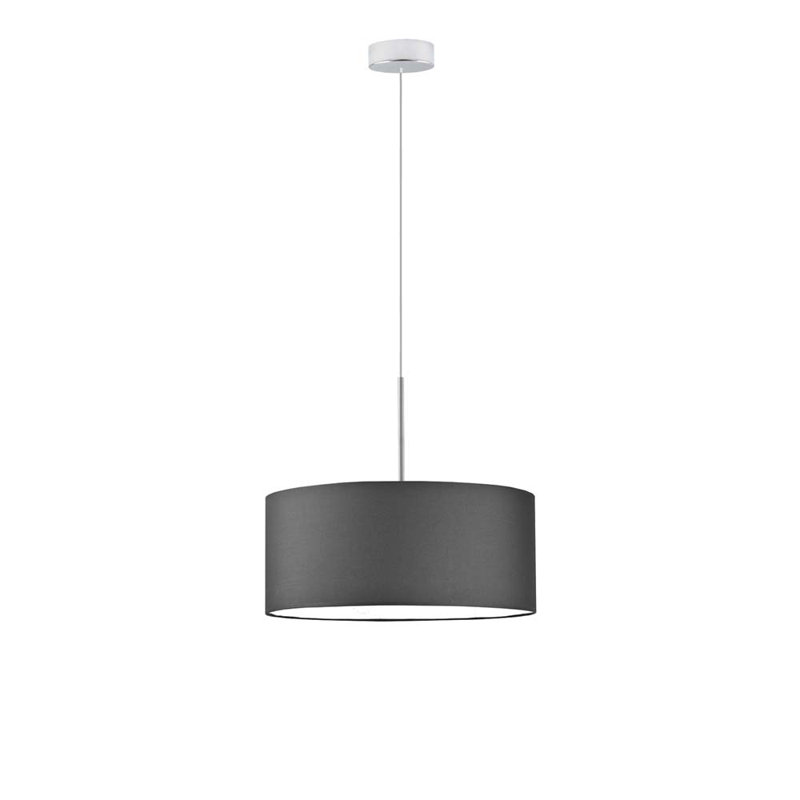 Aubryn 3 - Light Drum Pendant, Chrome, Graphite, 120cm H x 40cm W x 40cm D