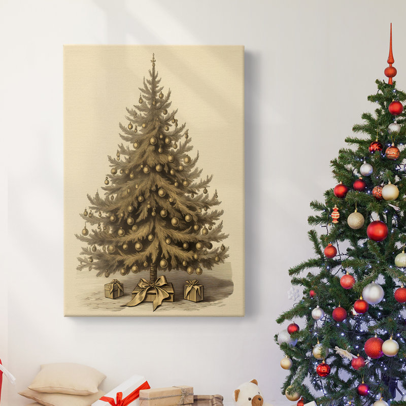 Art des Fêtes de Noël - Toile tendue avec châssis CDL XXXII, H 18 po x l 12 po
