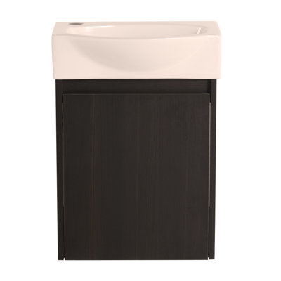 Ensemble de meuble-lavabo pour salle de bain 16 po pour petit espace, petit meuble-lavabo avec lavabo en céramique