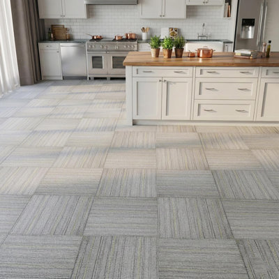 12 In. W X 12 In. L Light Grey Luxury Vinyl Plank Flooring, Water Resistant Peel And Sticktile Flooring (36 Sqft/case)