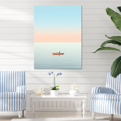 Coastal Calm Pink Kayak Photo sur toile