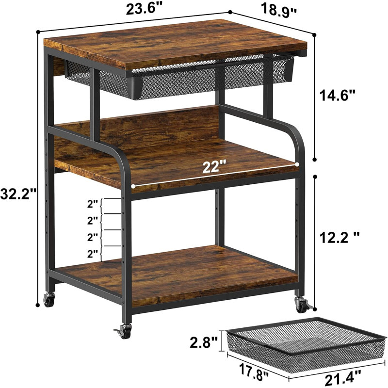 81.8cm H x 59.9cm W Printer Stand