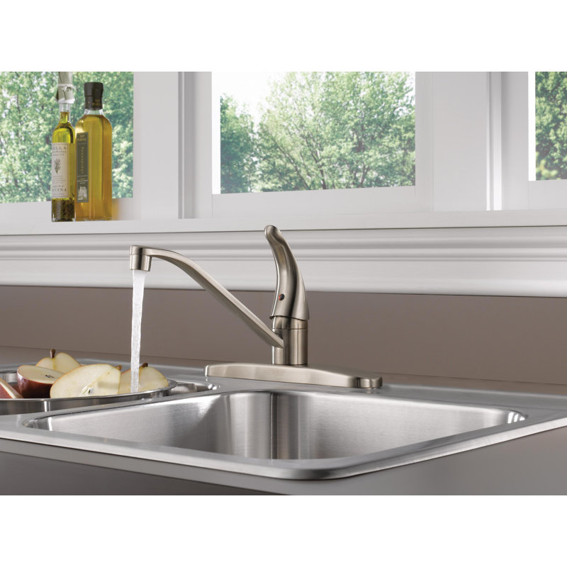 Robinet d'évier de cuisine à poignée simple Core, robinet de cuisine à 3 trous, Acier Inoxydable