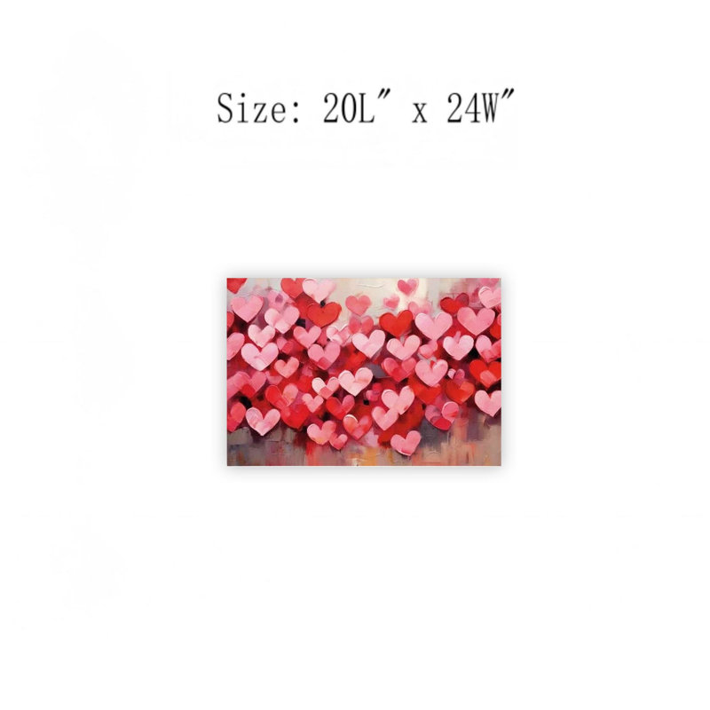Heart Shape Canvas Art Print Wall Decor Valentine Gift Romantic Home Decoration Love Theme Painting For Living Room Bedroom, 20L x 24W