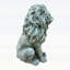 Statue de lion assis en oxyde de magnésium, résistante aux intempéries et finement détaillée, pour la décoration de jardin extérieur.